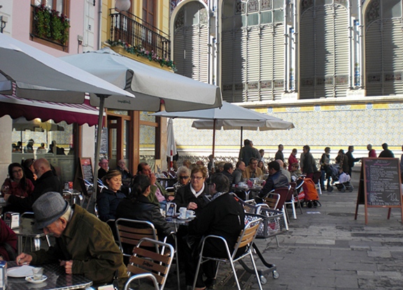 The cafes to the right of Central Mercado are a wonderful place to people watch.